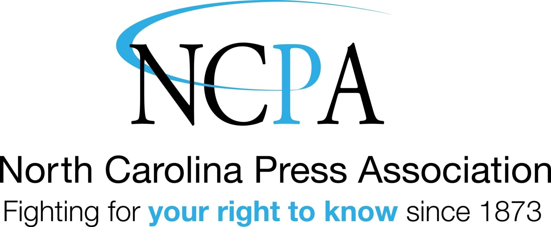 Logo of the North Carolina Press Association with the text "Fighting for your right to know since 1873.