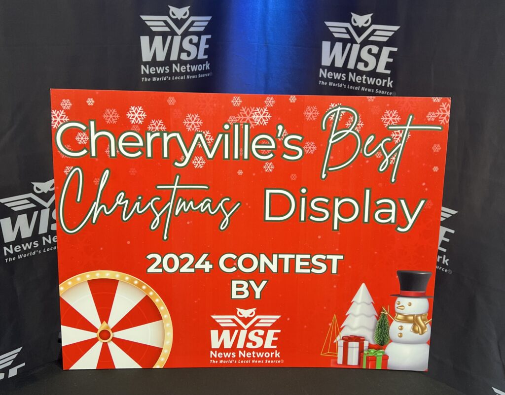 Cherryville's Best Christmas Display 2024 by Wise News Network Contest Sign