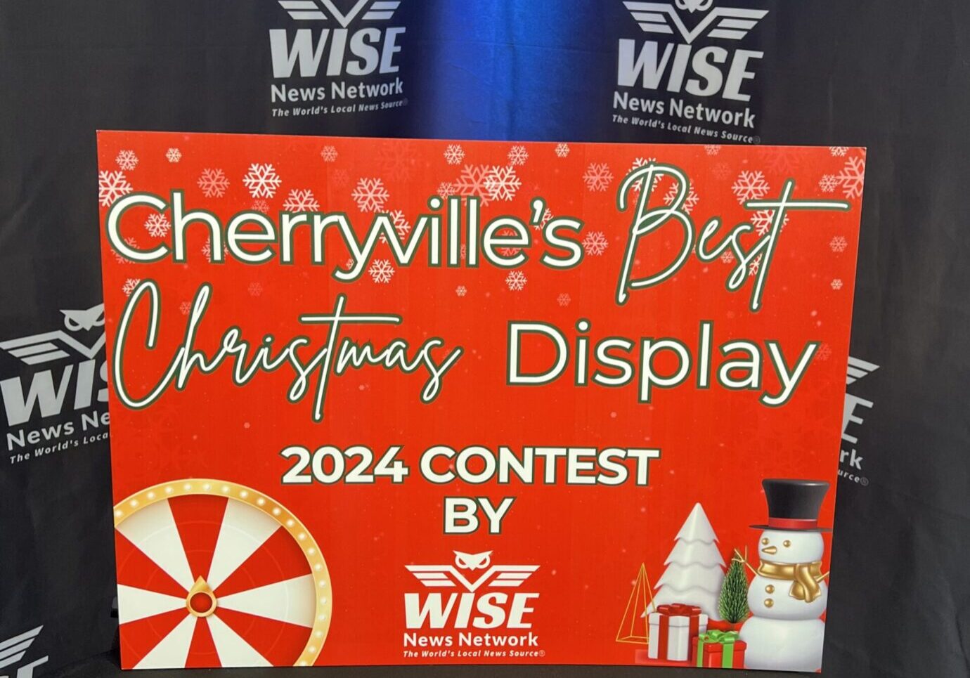 Cherryville's Best Christmas Display 2024 by Wise News Network Contest Sign