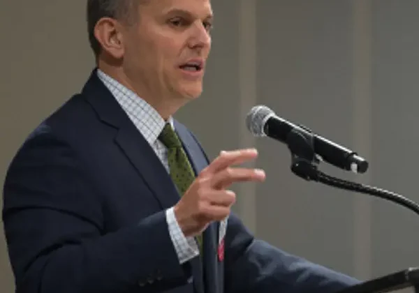 Josh Stein speaking at an event for his campaign for NC governor.